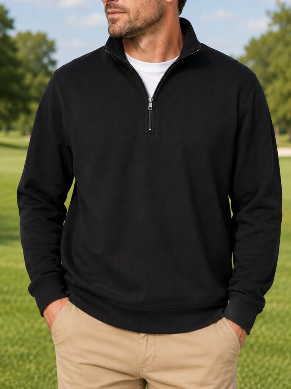 Slazenger Quarter Zip Top Mens Jacket XL Black